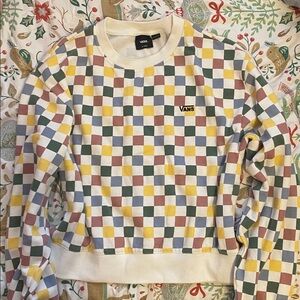 Vans Women's Colorful Checkered Crew Neck Sweater